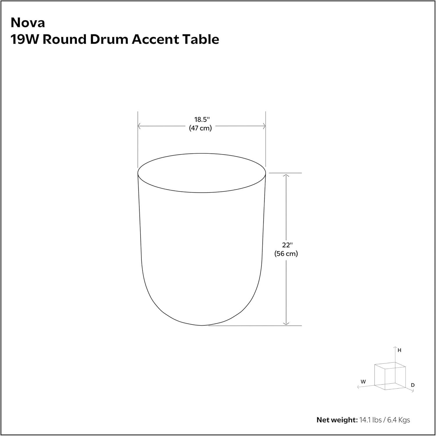 SIMPLIHOME Nova Metal Table - 19 inch Wide Round Iron Accent Table in Silver Ombre, Boho Drum Side Table for Living Room, Bedroom, or Office with Distinctive Textured Finish, Assembled