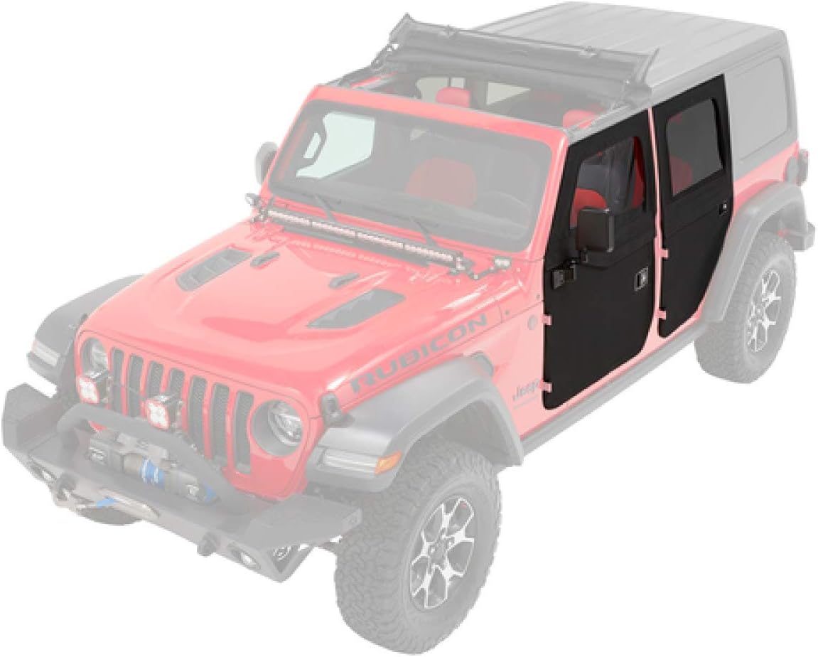 Bestop 5175035 Black Diamond 2-Piece Fabric Front Doors for 2018-Current Jeep Wrangler JL