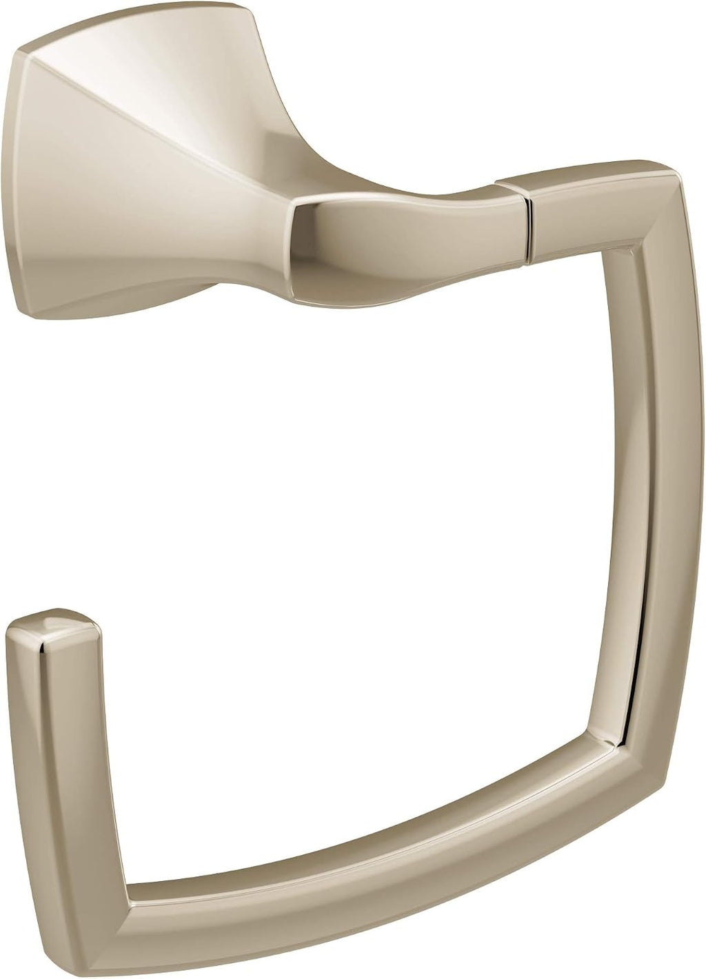 Moen Voss Pivoting Toilet Paper Holder YB5108NL, Double Robe Hook YB5103NL, 24-Inch Bathroom Towel Bar YB5124NL, and Hand Towel Ring YB5186NL, Polished Nickel