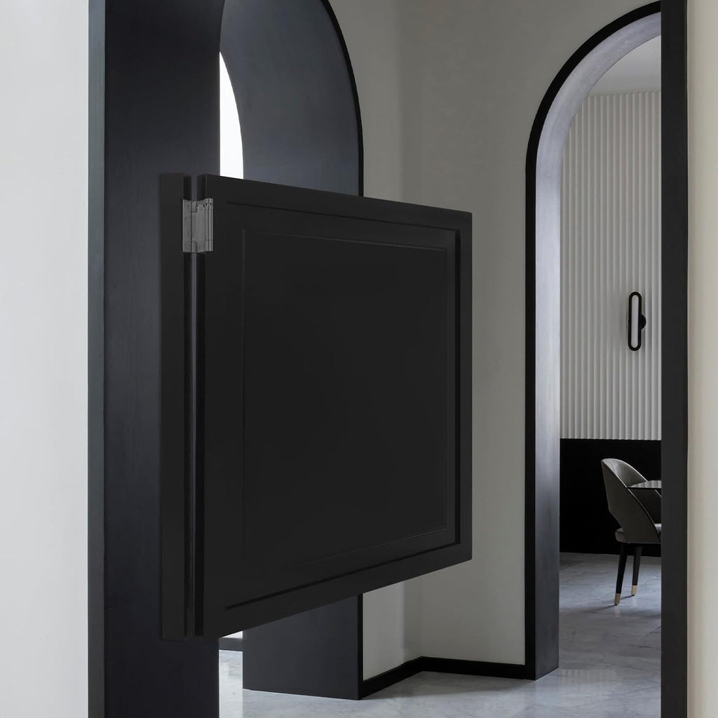 Cafe Swinging Doors,Wood Interior Saloon Half Partition Swing Door with 3 Hinges for House Kitchen Shop Entrance Pub Porch(35.4x35.4in-Black-2)
