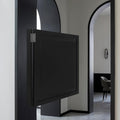 Swinging Doors Cafe Doors with 3 Hinges,Wood Swing Door Interior Saloon Half Partition Door for House Kitchen Shop Entrance Pub Porch(35.4x35.4in-Black-2)