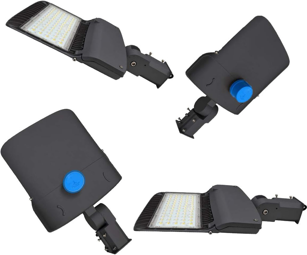 150W LED Parking Lot Lights 19000Lm Outdoor LED Lights Dusk to Dawn with Photocell 5000K Shoebox Pole LED Flood Light 400W Equivalent Commercial Street Area Lighting for Parks Parking Lot Roadways