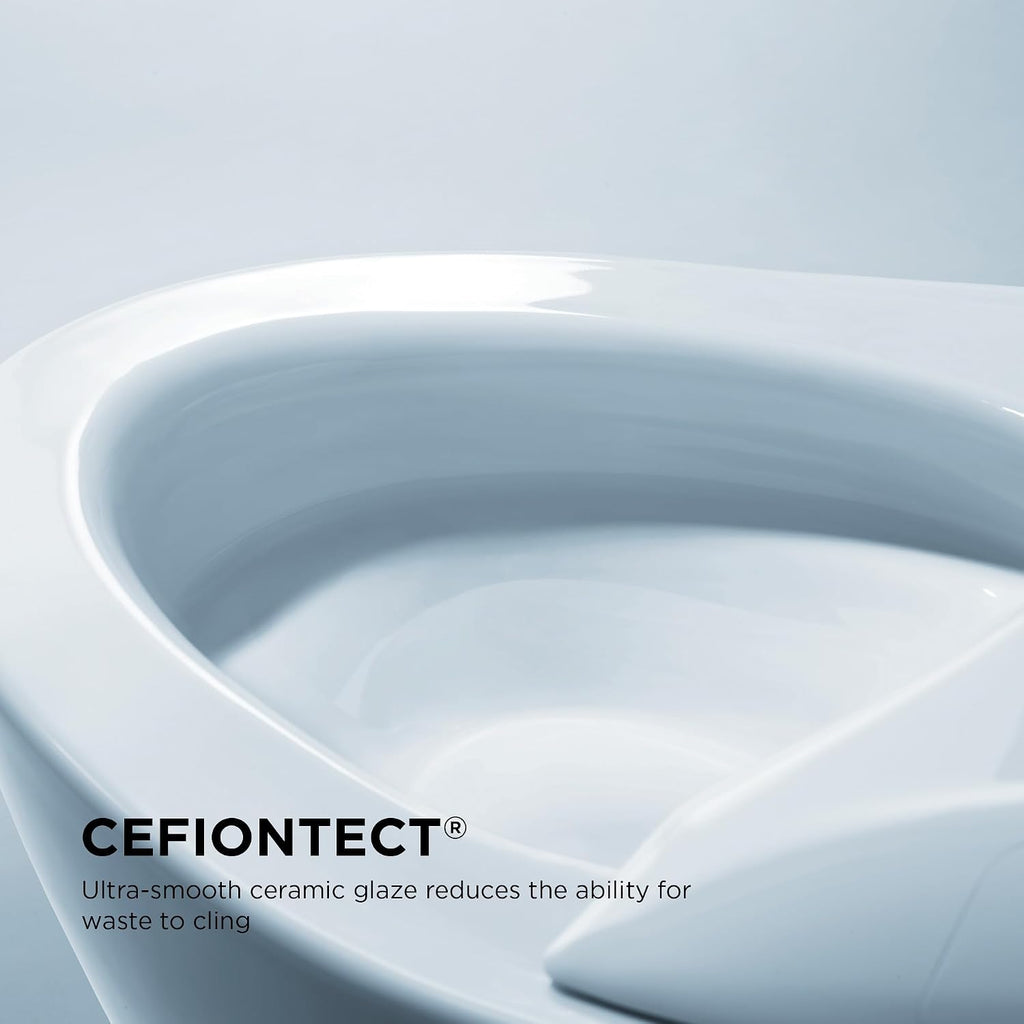 TOTO Drake II 1G Two-Piece Elongated 1.0 GPF Universal Height Toilet with CEFIONTECT, Cotton White - CST454CUFG#01