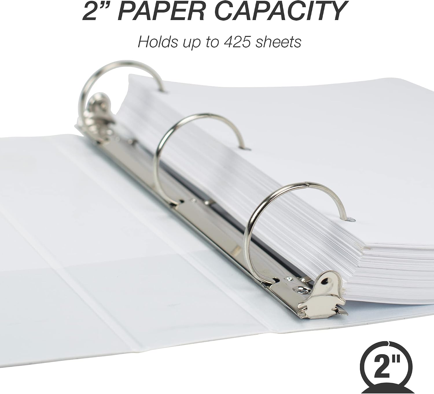 Samsill Economy 2 Inch 3 Ring Binder, Round Ring Binder, Black, 12 Pack (MP128560) & Economy 2 Inch 3 Ring Binder, Round Ring Binder, White, 12 Pack (MP128567)