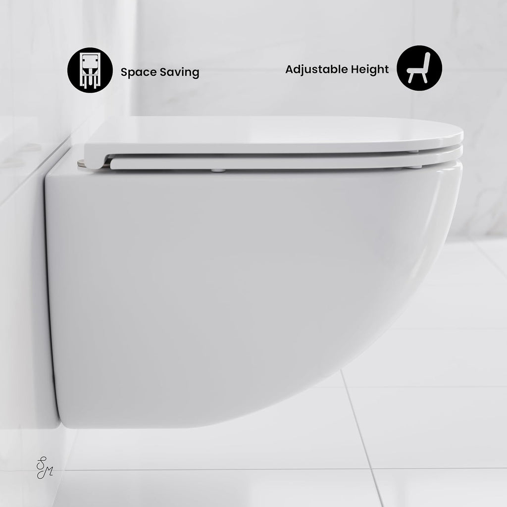 St. Tropez Wall Hung Toilet Bundle, Glossy White