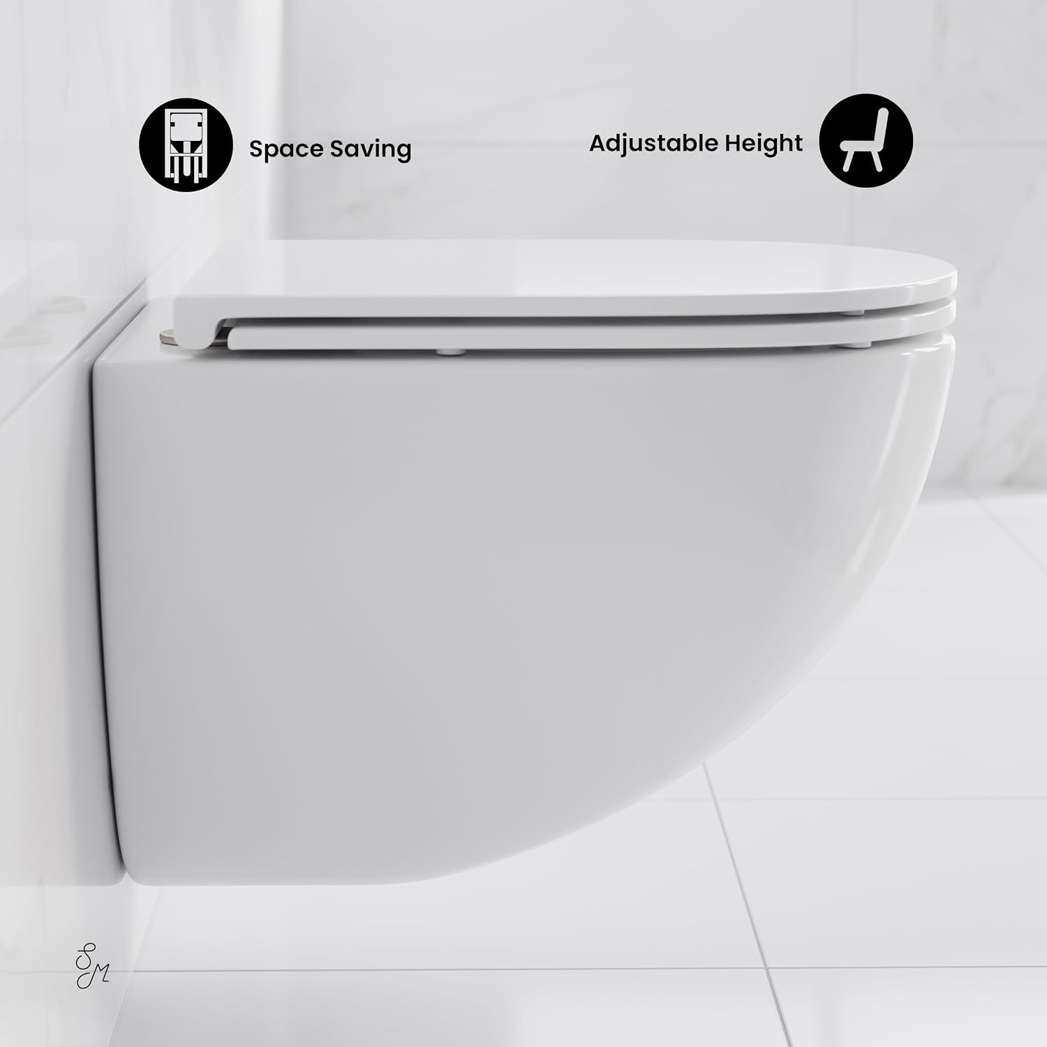 St. Tropez Wall Hung Toilet Bundle, Glossy White