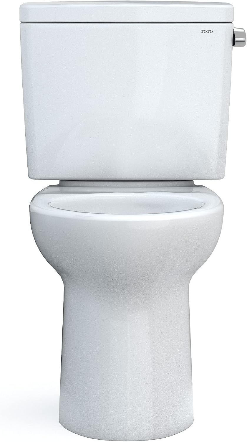TOTO Drake Two-Piece Elongated 1.28 GPF TORNADO FLUSH Toilet with CEFIONTECT and Right-Hand Trip Lever, Cotton White - CST776CERG#01