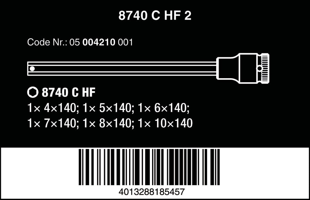 Wera 05004210001 8740 C HF 2 Zyklop bit socket set with 1/2' drive, with holding function, 6 pieces