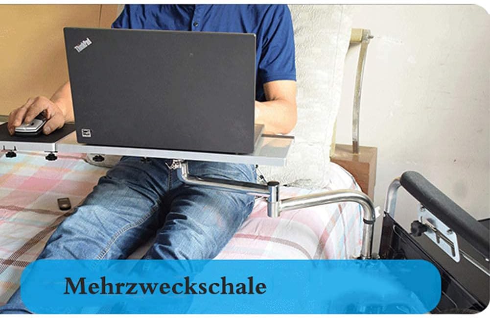 Wheelchair Lap Tray, Wheelchair Laptop Desk Can Be Lifted, Rotated and Folded Adjustable Distance and Height for Child/Seniors/Patients Eating