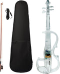 TSTS 4/4 Electric Violin Transparent Acrylic Body with Light Performance Type Violin Musical Instrument Adults Violins (Color : 01)