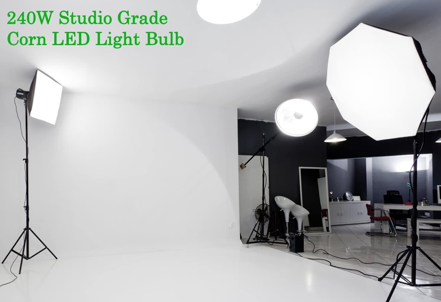 DragonLight 240W Commercial Grade Corn LED Light Bulb (1000 Watt Metal Halide/HID/HPS Replacement) E39 Large Mogul Base LED Lamp 5000K Daylight 32,400 LM for High Bay Area Lighting