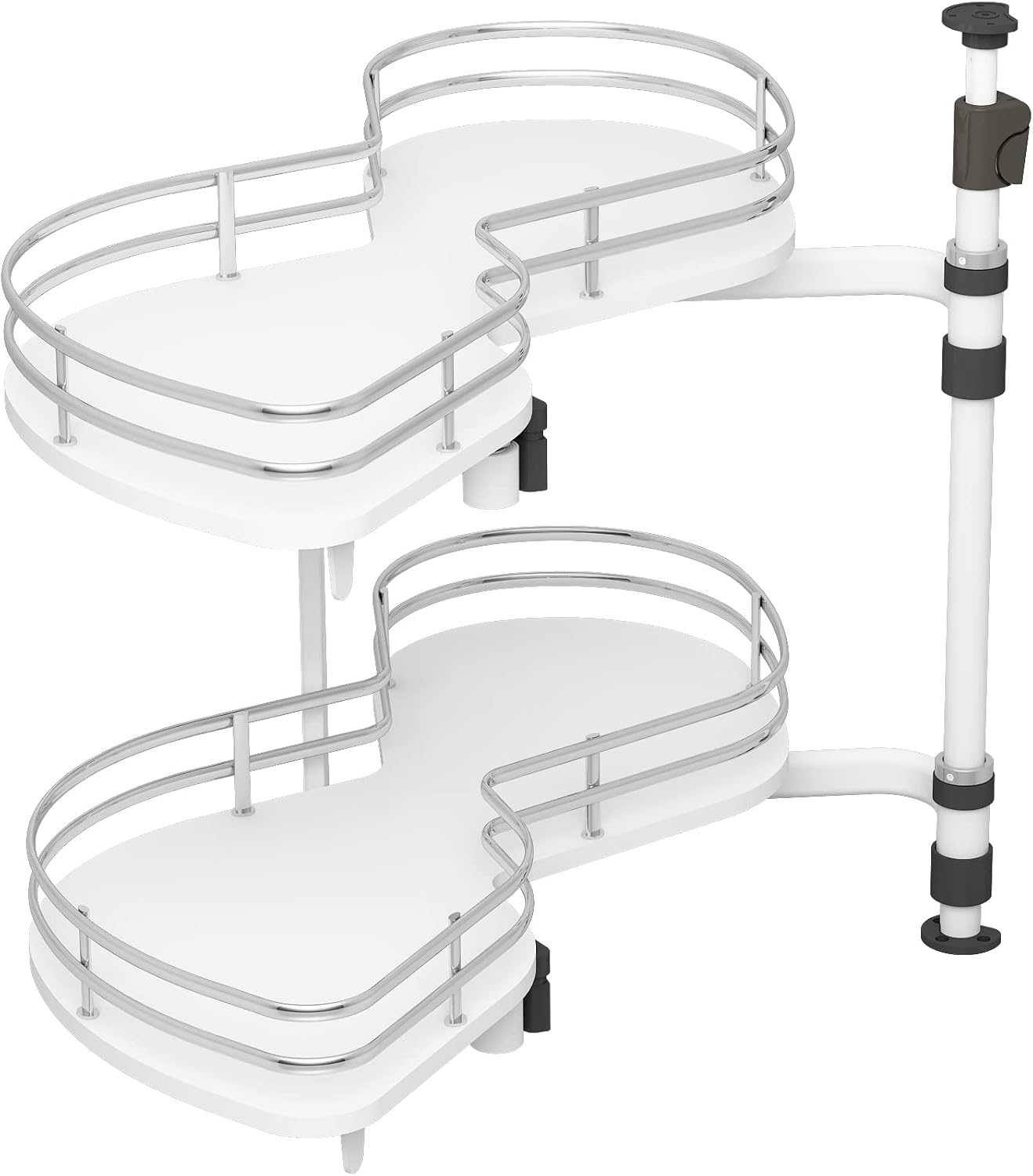 VADANIA Left Swing Pull Out Organizer for 32' Blind Corner Kitchen Cabinet, 2 Tiers Swing Tray, Soft Close, Left Handed Open