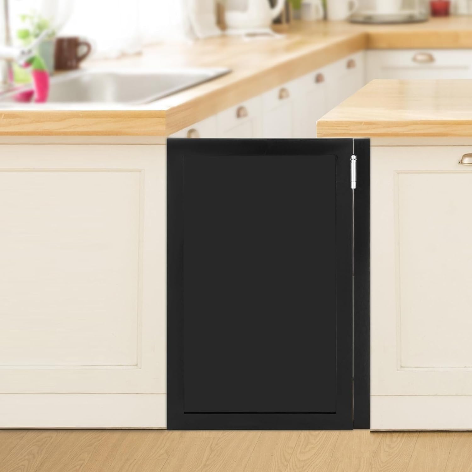 Swinging Door Cafe Doors,Solid Wood Swing Door Interior Saloon Half Partition Doors with 3 Hinges for House Kitchen Shop Entrance Pub Porch(23.6x35.4in-Black-2)