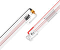VEVOR 60W CO2 Laser Tube, 49.2 in (1250 mm) Length, 2 in (55 mm) Dia Borosilicate Glass Laser Cutter Tube with Metal Head, 5000-6000hr Wires Preconnected for Laser Engraver Engraving Cutting Machine