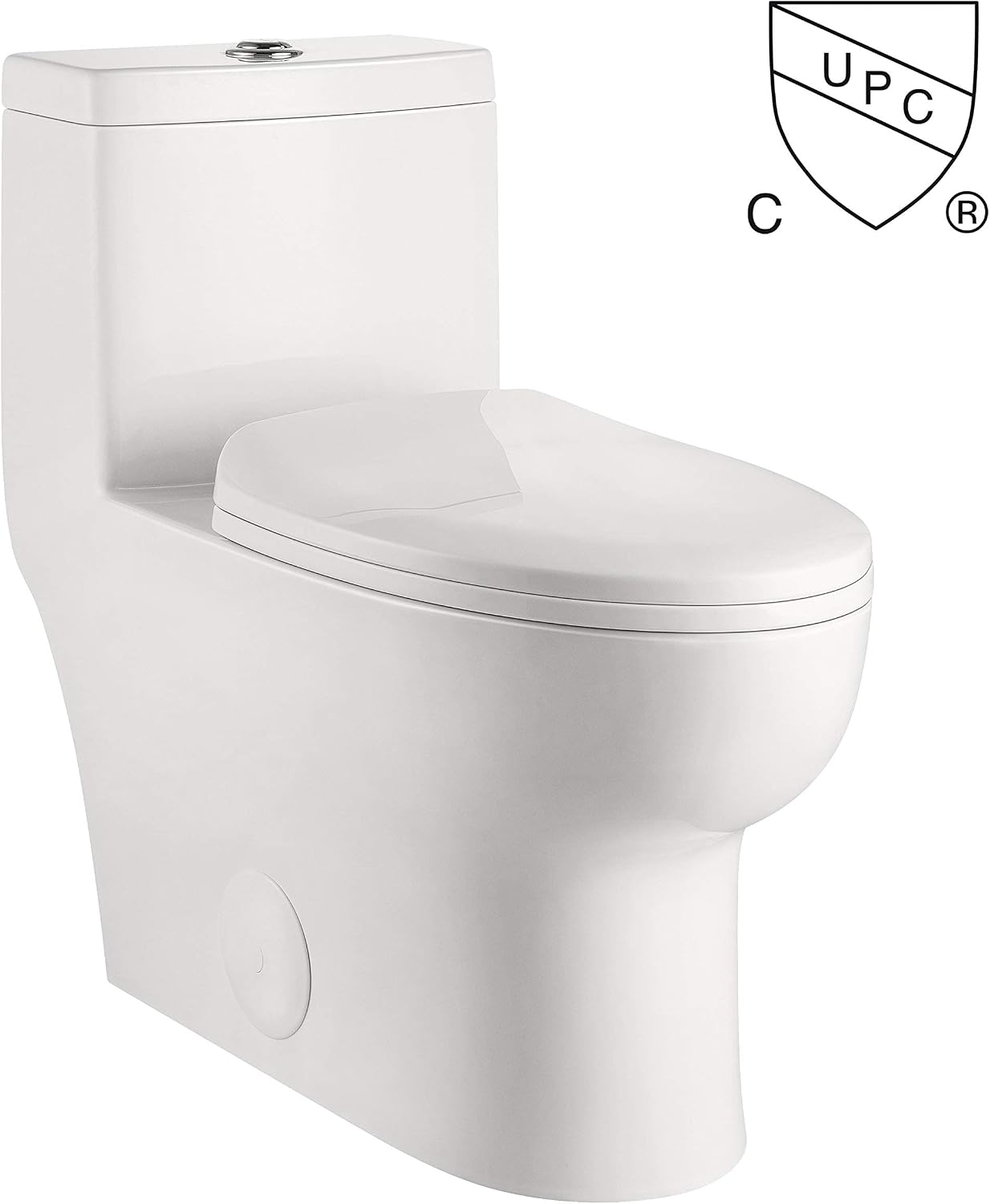 Swiss Madison Well Made Forever SM-1T277, Sublime II One-Piece Round Toilet & DeerValley DV-1F026 Ally Dual Flush Elongated Toilet with Soft Close Seat, High-Efficiency Supply