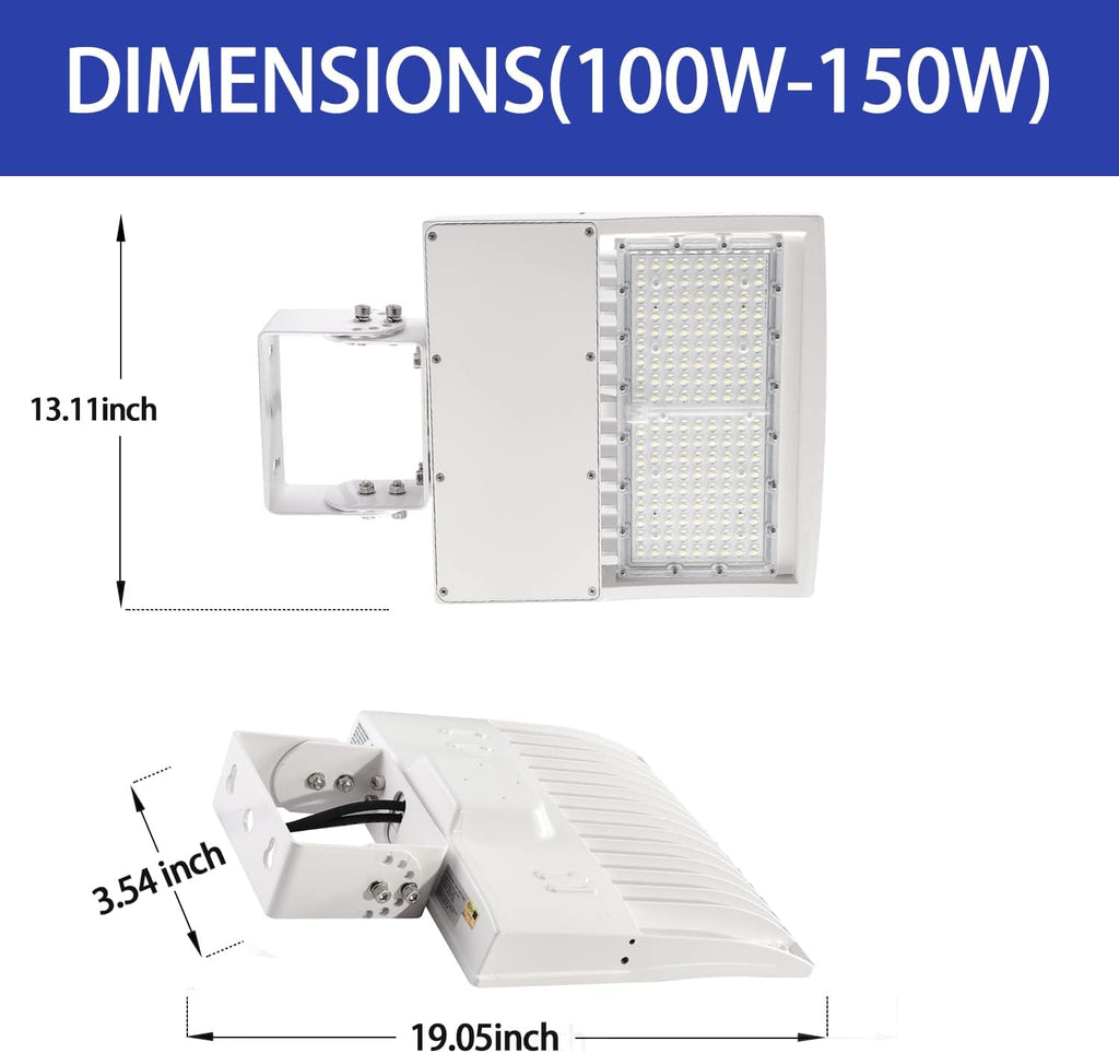 150W LED Parking Lot Light, 21000 LM 5000K White LED Shoebox Light [700W MH/HPS Equiv.] Adjustable Yoke Mount Outdoor Pole Court Street Lighting- 100-277V