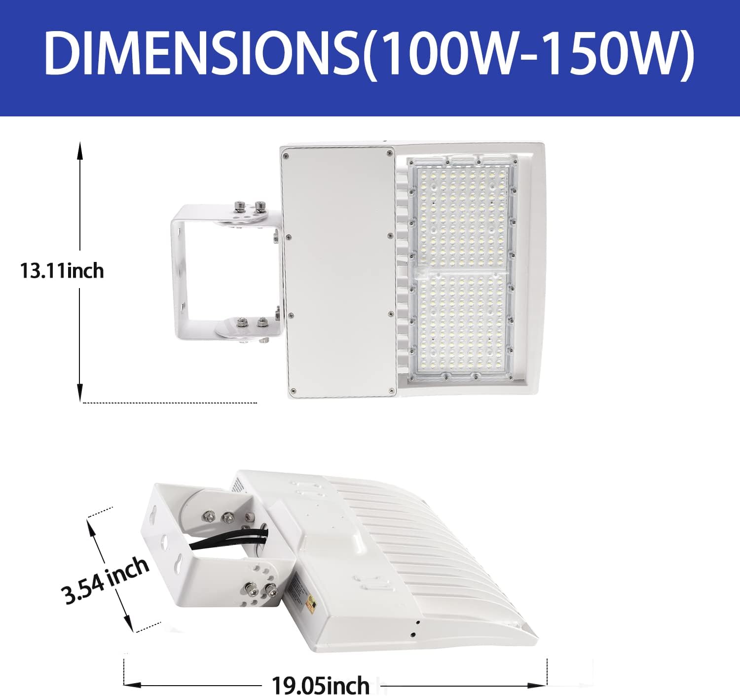 150W LED Parking Lot Light, 21000 LM 5000K White LED Shoebox Light [700W MH/HPS Equiv.] Adjustable Yoke Mount Outdoor Pole Court Street Lighting- 100-277V