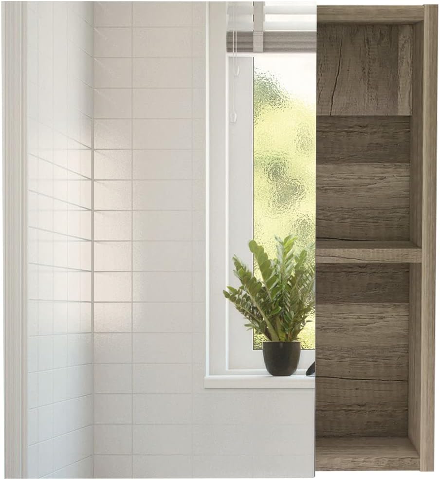 TUHOME Labelle 2-Piece Bathroom Set with Tall Cabinet and Multi-Shelf Organizer, Modern Space-Saving Bathroom Storage for Towels, Toiletries and Essentials, 67.79'H x 14.37'W x 16.04'D, Pine/Light Oak