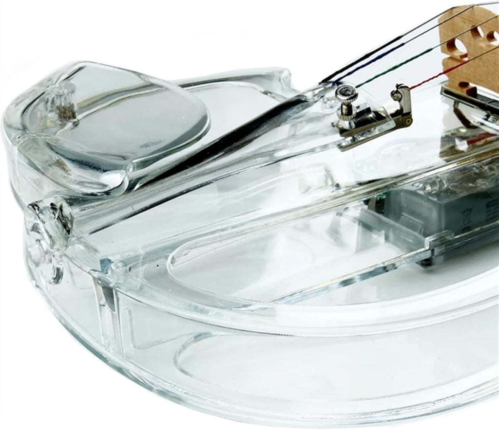 TSTS 4/4 Electric Violin Transparent Acrylic Body with Light Performance Type Violin Musical Instrument Adults Violins (Color : 01)