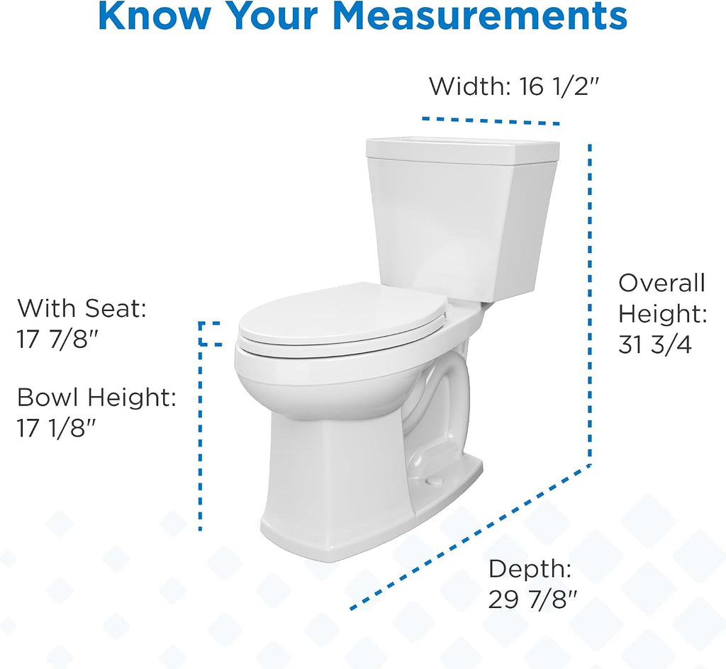 Gerber Avalanche Select 1.28 GPF Two-Piece Toilet with QuietClean Flush & KeepClean Surface, ADA Chair Height, 12-in Rough-In, Soft-Close Seat & Install Kit with Wax Ring, White, GRS48211E