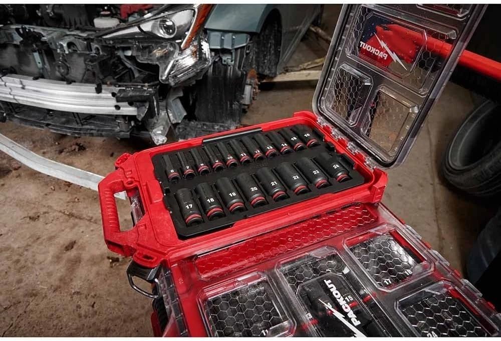 19Pc 49-66-6801 for Milwaukee 3/8' Impact Duty Drive Socket Set