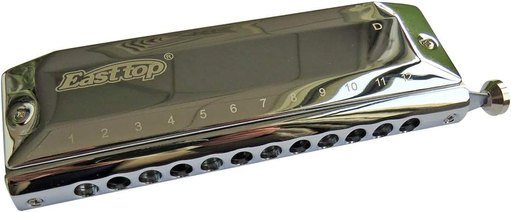 East top Chromatic Harmonica Key of D, 12 Holes 48 Tones Chromatic Mouth Organ Harmonica For Adults, Professionals and Students (D)