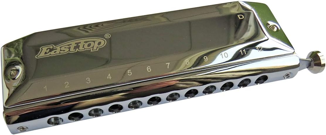 East top Chromatic Harmonica Key of D, 12 Holes 48 Tones Chromatic Mouth Organ Harmonica For Adults, Professionals and Students (D)