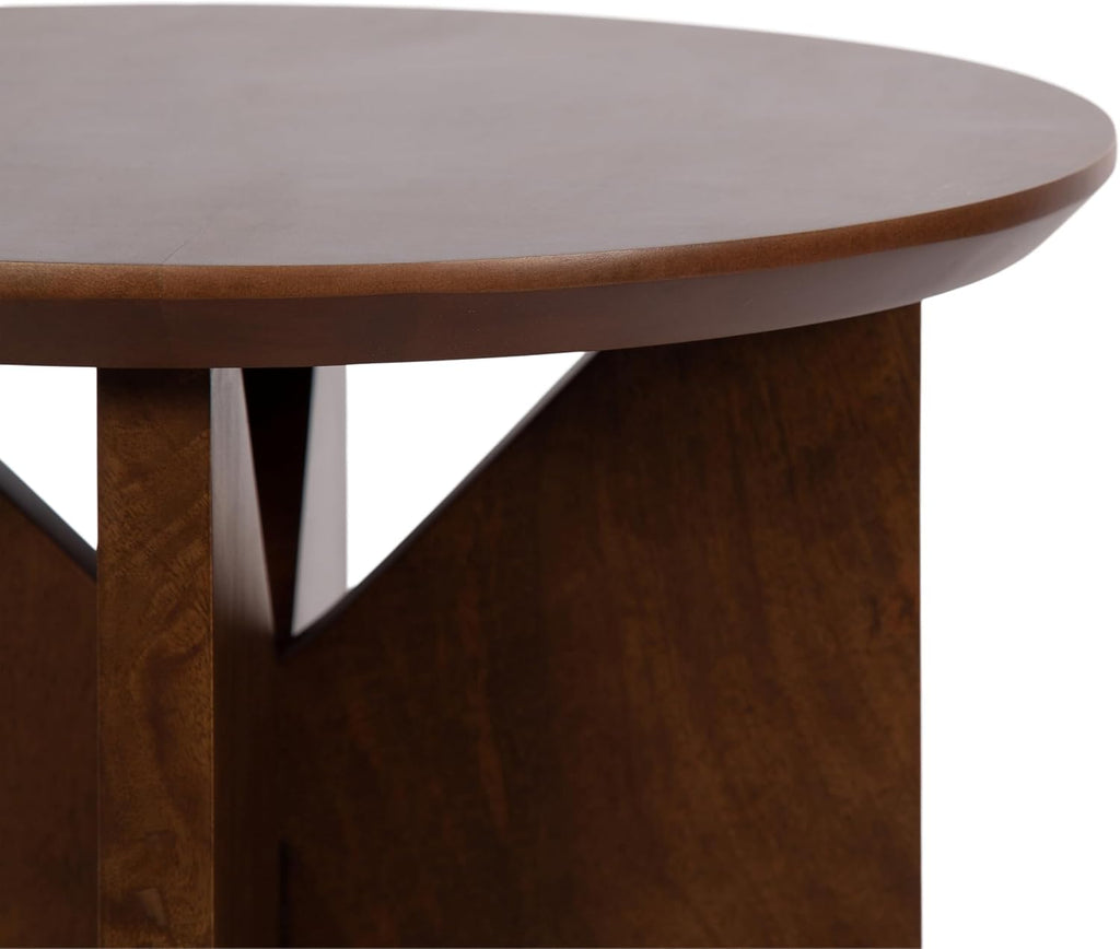 Kate and Laurel Faiza Modern Wooden Round Side Table, 18 x 18 x 20, Walnut Brown, Transitional Wood End Table for Use as Bedroom Nightstand or Living Room Accent Table