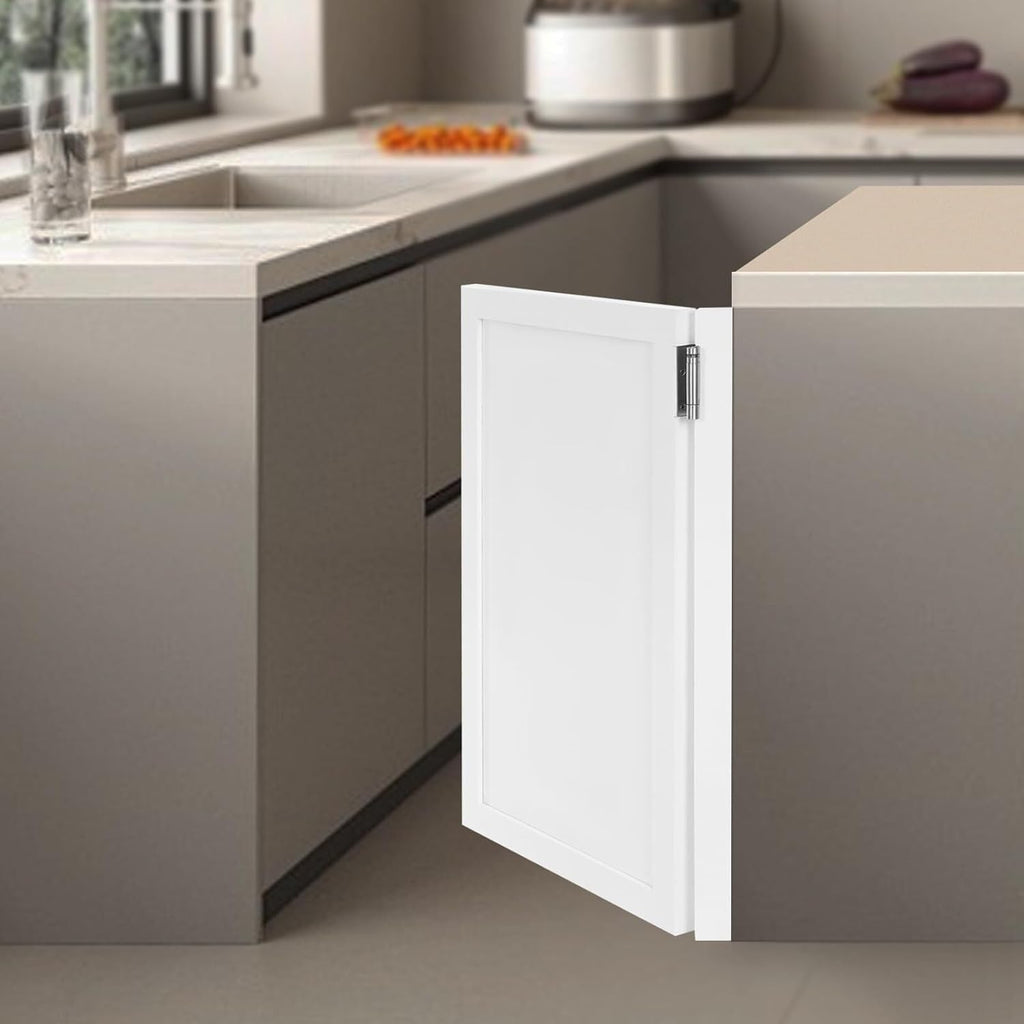 Cafe Swinging Doors,Wood Interior Saloon Half Partition Swing Door with 3 Hinges for House Kitchen Shop Entrance Pub Porch(23.6x35.4in-White-2)