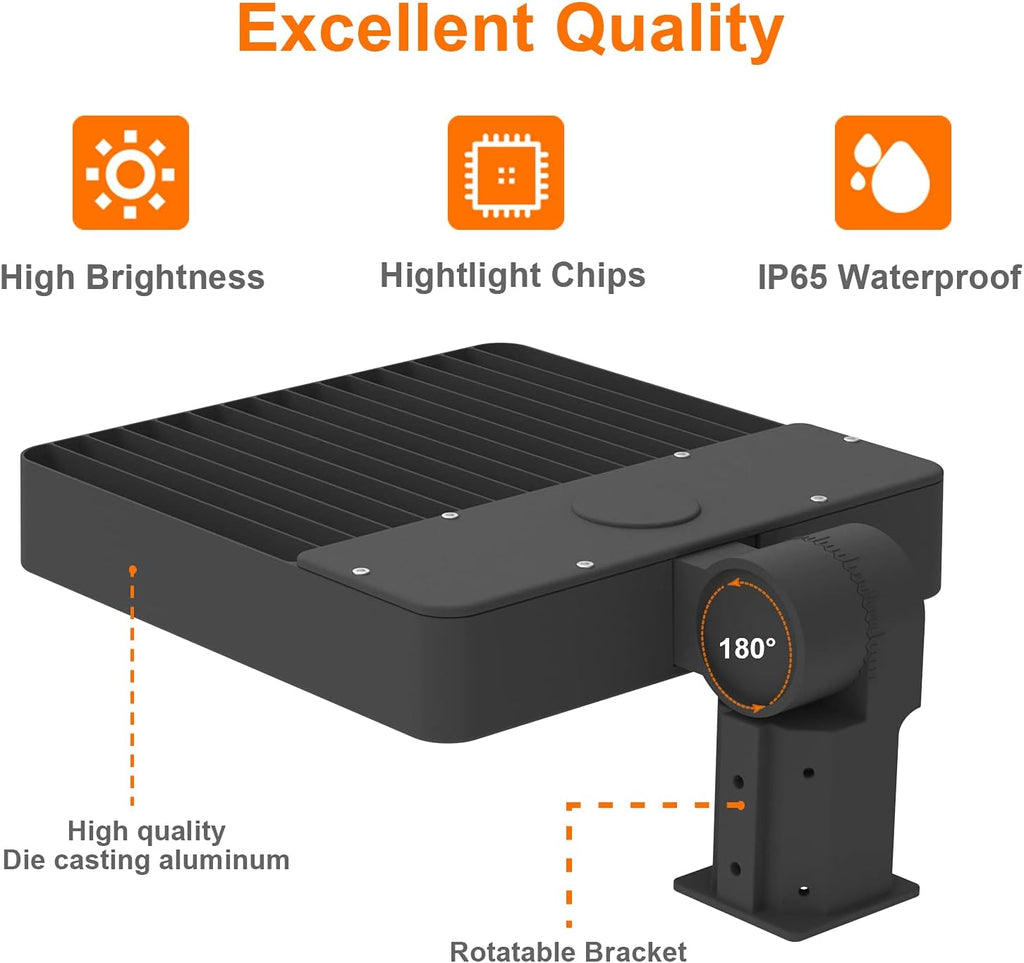 LED Parking Lot Lighting 150w Shoebox Light 19500lm AC100-277V Street Area Light for Pathway Garden and Outdoor Places IP65 Waterproof (150W)