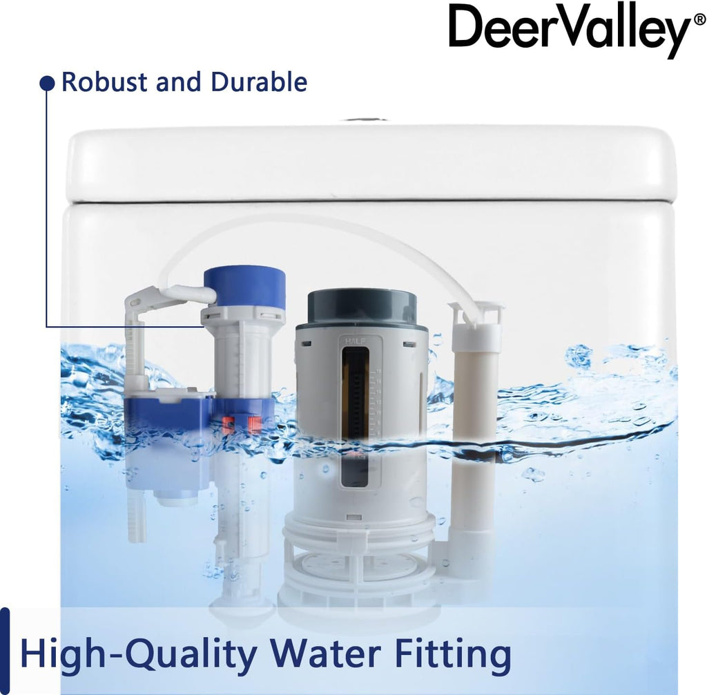 One Piece Toilet, DeerValley DV-1F52677A ADA Height 17', Dual-Flush 0.8/1.28 GPF, 12' Rough In, Elongated Soft Closing Seat Included, High Efficiency White Toilet