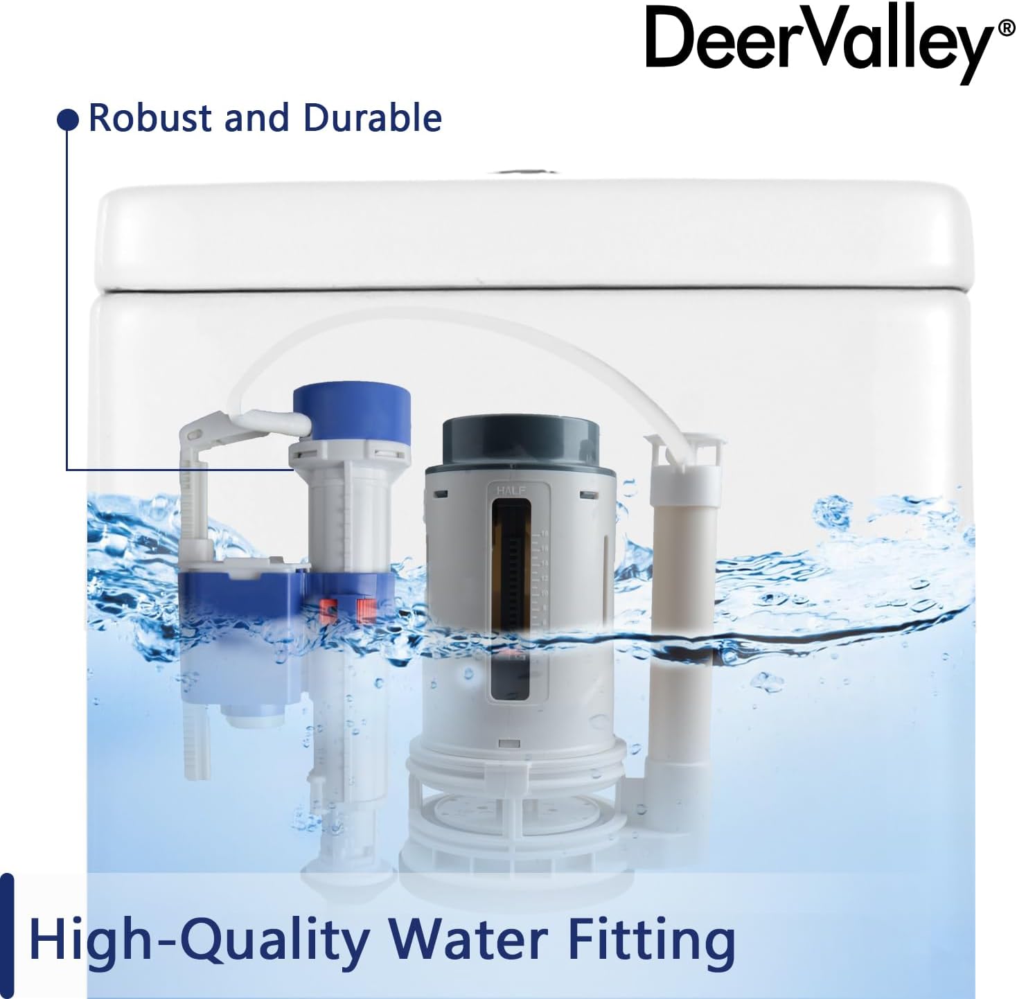 One Piece Toilet, DeerValley DV-1F52677A ADA Height 17', Dual-Flush 0.8/1.28 GPF, 12' Rough In, Elongated Soft Closing Seat Included, High Efficiency White Toilet