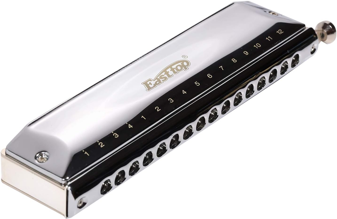 East top 16 Holes 64 Tones Chromatic Harmonica Key of C with Brass Comb, Chromatic Mouth Organ Harmonica For Adults, Professionals and Students(BRASS COMB)