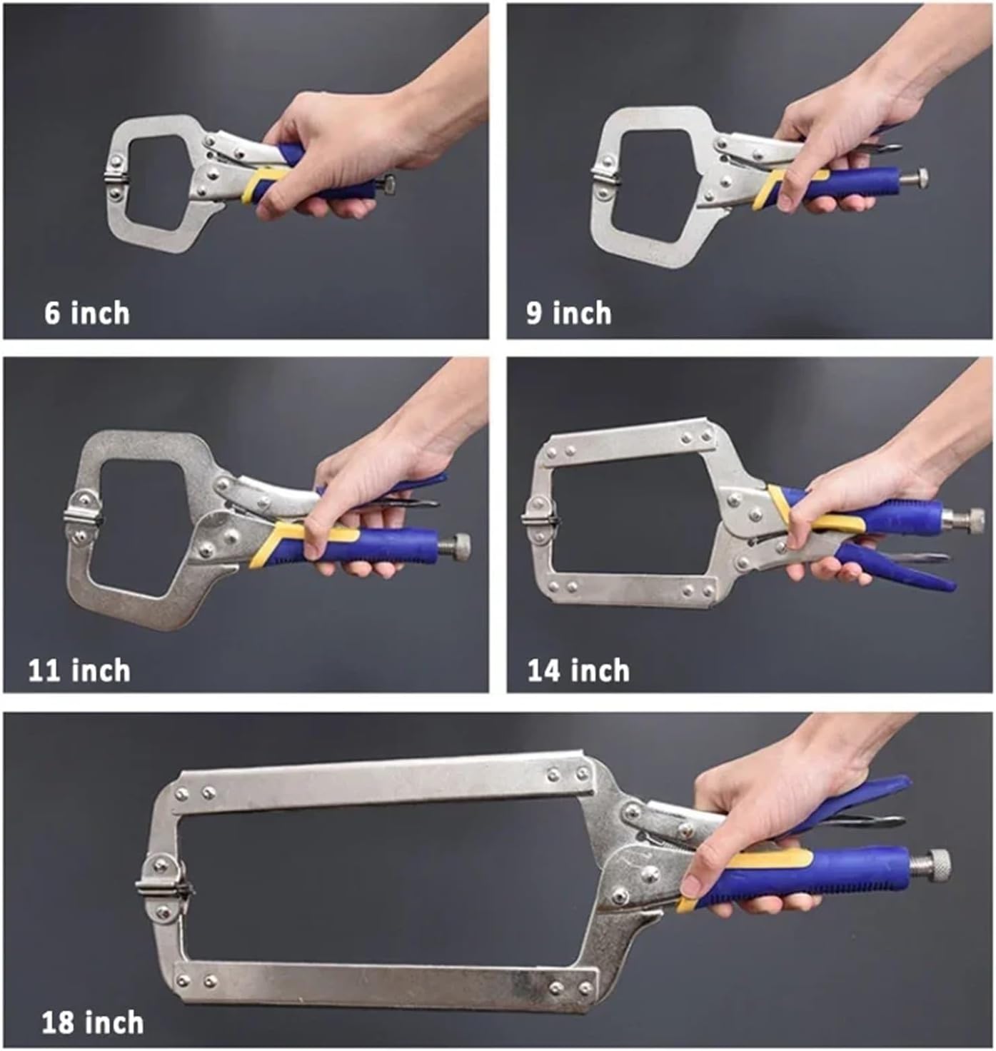 C clamp, 6''/9''/11''/14'/18' Adjustable C-Clamp Welding Pliers Locking Vice Grip Quick Weld Holders(11 Inch)