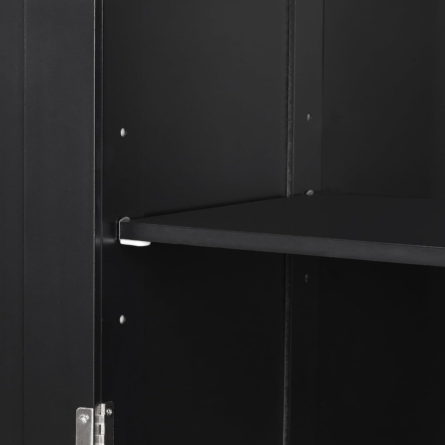 Bathroom Storage Cabinet with Adjustable Shelf, 68.4 in Tall | MDF, painted finish, adjustable shelf, enclosed storage, acrylic handles, anti-tip kit, bathroom, 20 W x 13.5 D x 68.4 H in