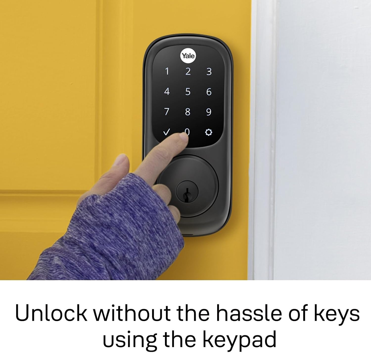 Yale Assure Lock Deadbolt, Black Suede Digital Touchscreen Non-Connected Keypad with Backup Key for Front or Back Entry Door, YRD226-NR-BSP