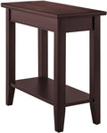 Leick Home Laurent End Table, Solid Wood, Bottom Display Shelf, Narrow, Easy-Assembly, For Living Room/Bedroom, Chocolate Cherry, 24.0 in. L x 12.0 in. W x 24.0 in. H, 10505