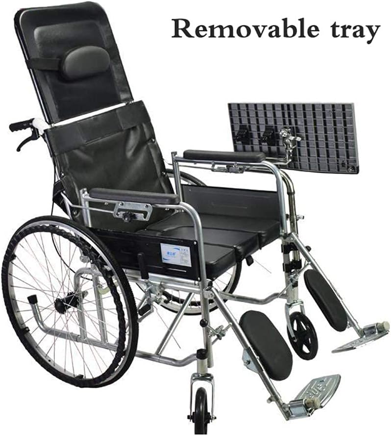 Wheelchair Lap Tray, Wheelchair Laptop Desk Can Be Lifted, Rotated and Folded Adjustable Distance and Height for Child/Seniors/Patients Eating