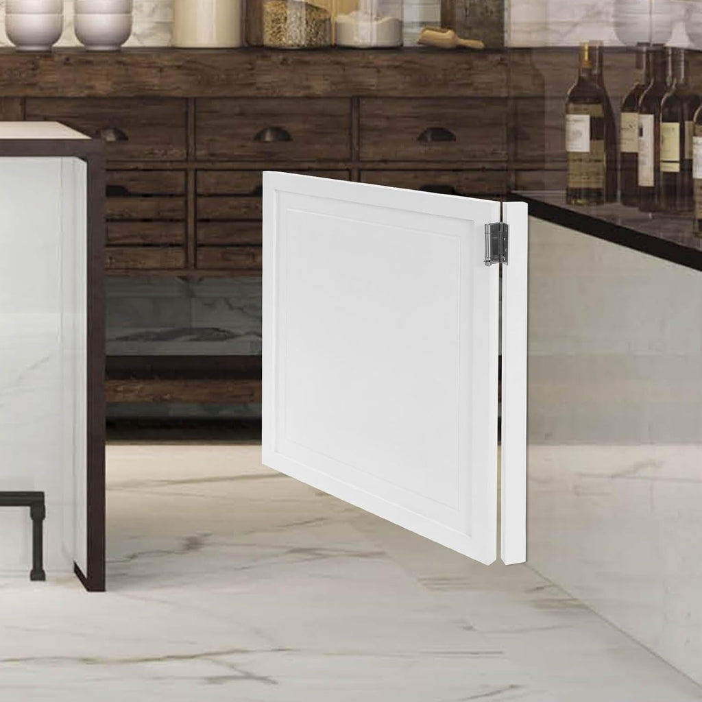 Swinging Doors Cafe Doors with 3 Hinges,Wood Swing Door Interior Saloon Half Partition Door for House Kitchen Shop Entrance Pub Porch(35.4x35.4in-White-2)