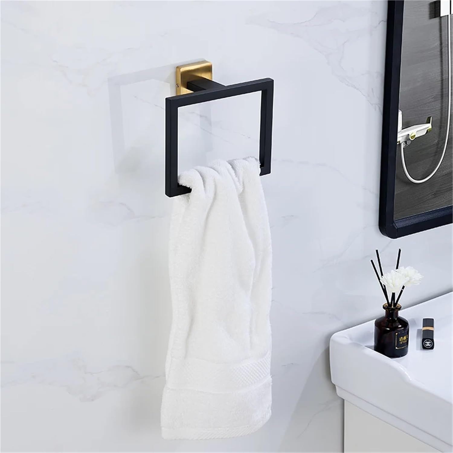 Black Gold Bathroom Hardware Set Wall Mount Stainless Steel Towel Bar Ring Paper Holder Robe Hook Accessories(SR-Towel Bar)
