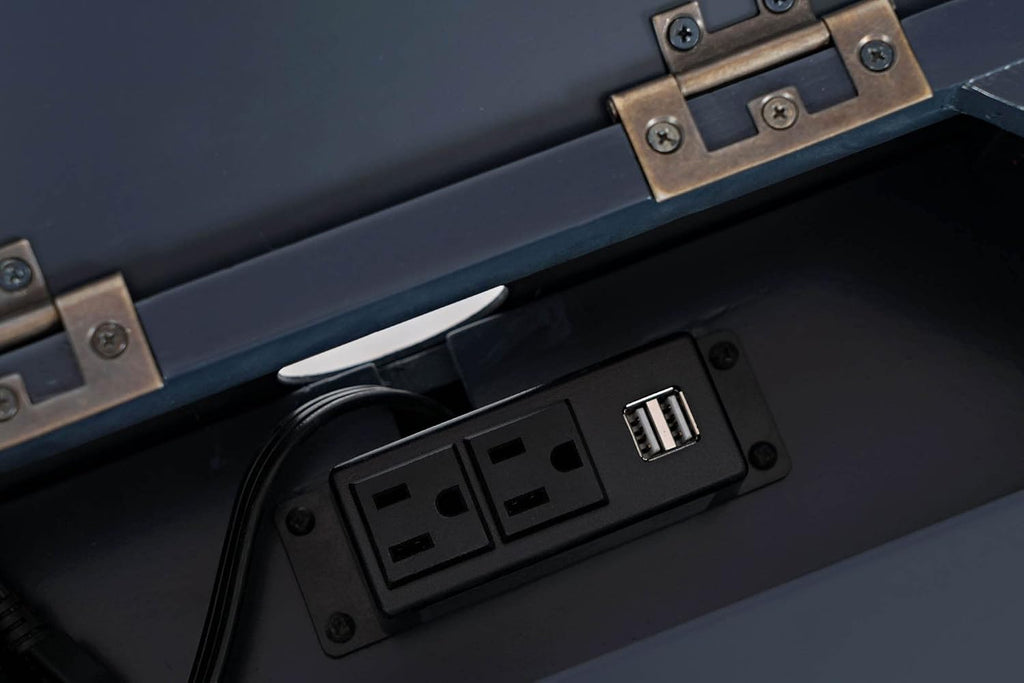 Jofran Craftsman End USB Charging Station Table, 16' Wx22 Dx25 H, Navy