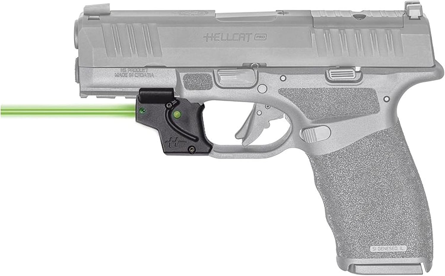 Viridian E Series Green Laser Sight, Custom Gun Fits, Railed or Non-Railed Pistols, Class 3R Green Laser Sight, 5mW Output