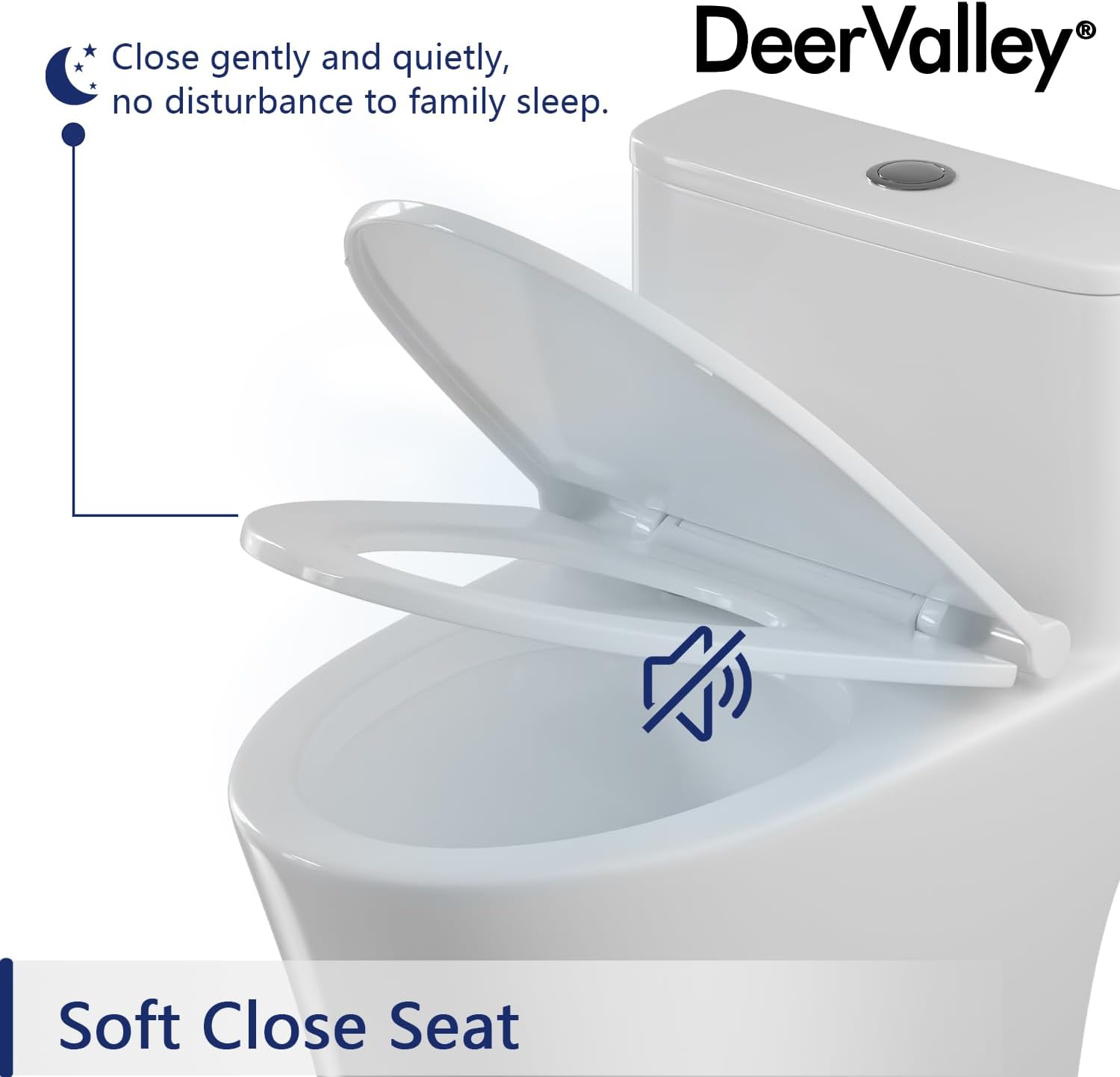 DeerValley Compact One Piece Toilet, Small Toilet for Bathroom with Comfort Wider Chair Seat, Modern Toilets Powerful Flush Tall Hight 12'' Rough-In Toilet White 23.6'D x 15.7'W x 26'H