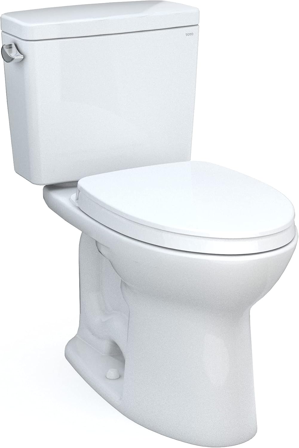 TOTO Drake Two-Piece Elongated 1.6 GPF Universal Height TORNADO FLUSH Toilet with CEFIONTECT, Cotton White - CST776CSFG#01
