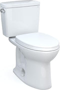 TOTO Drake Two-Piece Elongated 1.6 GPF Universal Height TORNADO FLUSH Toilet with 10 Inch Rough-In, CEFIONTECT, and SoftClose Seat, WASHLET+ Ready, Cotton White - MS776124CSFG.10#01