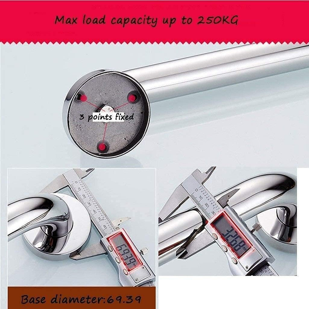 Toilet Frame Bathroom Toilet Grab Handles for Bathtub, Polished Chrome Grab Bars for Bathtubs and Showers Stainless Steel Handrail Toilet Assist Safet