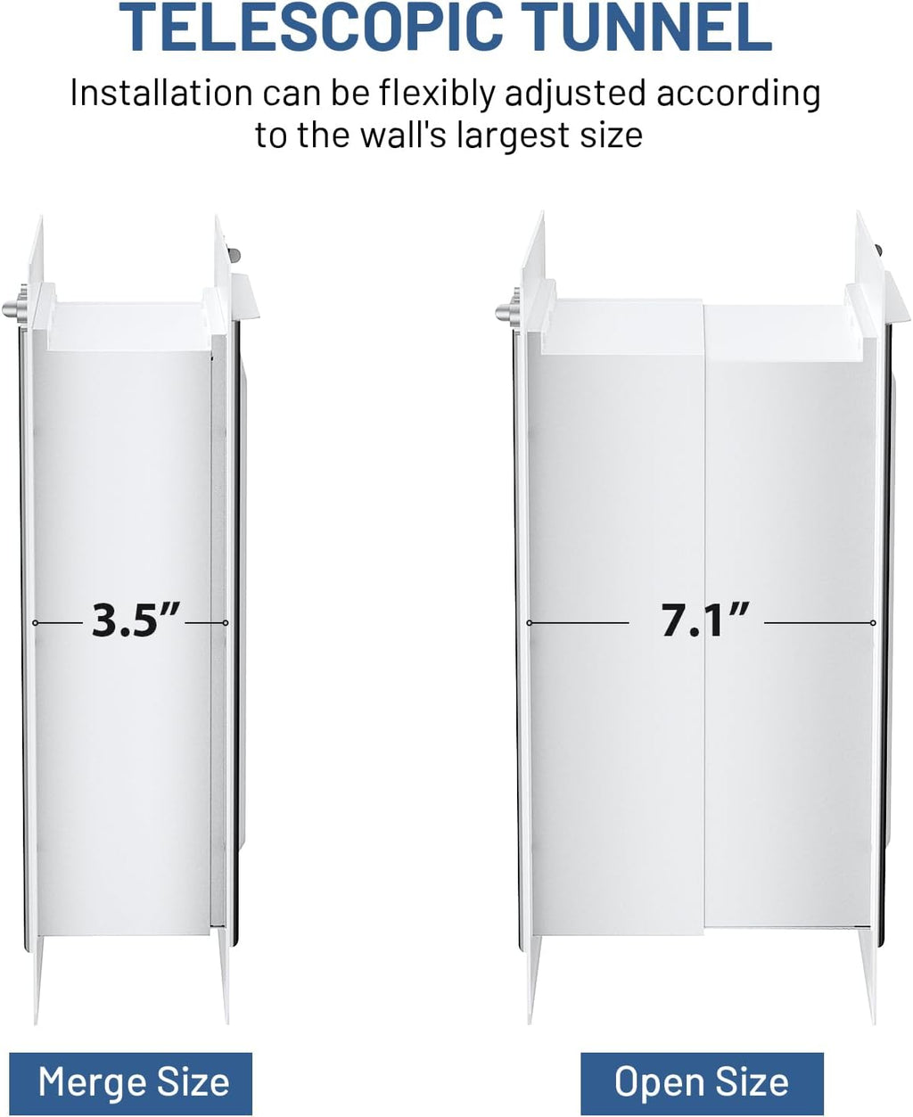 Dog Door for Wall - Steel Frame, Telescoping Tunnel & Double Food-Grade Silicone Flaps Pet Door, XL Dog Door with Secure Lock (Pets Up to 220 lbs)