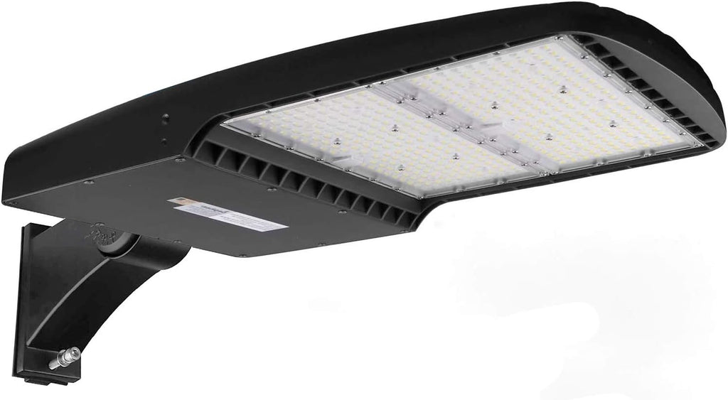 dephen 300W LED Parking Lot Light, 42000Lm 5700K Shoebox Pole Lamp, Outdoor Commercial Street and Area Lighting, 0-10V Dimmable, Arm Mount, 100-277Vac(UL-Listed)