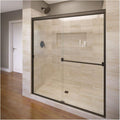 Basco Classic Sliding Shower Door, Fits 56-60 inch opening, AquaGlideXP Clear Glass, Oil Rubbed Bronze Finish