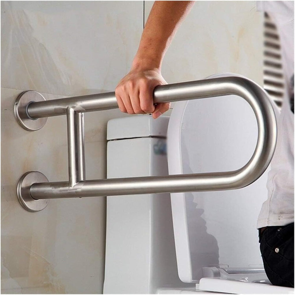 Toilet Frame Bathroom Toilet Grab Handles 24-Inch Handicap Polished Chrome Grab Bar Toilet, Wall Mounted Shower Safety Support Rail ly Stainless S (O